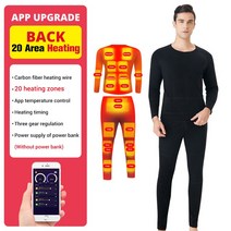 전동오토바이겨울 온열 속옷 한 벌 USB 배터리 전원 전기 가열 양털 안감 스키 보온 탑 팬츠 스마트 제어, S