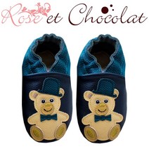 로즈 앳 초콜릿 나비 넥타이 곰 네이비/스페인 직수입/남아 보행기 신발/소가죽 신발/영유아슈즈/이쁜 슈즈