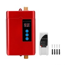 온수라디에이터 디지털 전기 온수기 원격 제어 순간 Tankless 부엌 욕실 샤워 물 빠른 난방, [03] Red, [02] Eu 플매트 카펫 러그