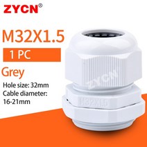 견고한 1PC 나일론 방수 커넥터 M12x1.5 M18/M20 항목 고정 와이어 IP68 플라스틱 흰색 검정색 대형 다중, 한개옵션1, 02 M16x1.5 White 1PC