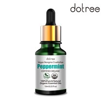 도트리 유기농 페퍼민트 에센셜 오일 10ml 가습기 원액 수면 숙면 아로마 테라피 허브 오일, 단품