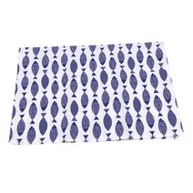 천 린넨 디자인 호텔 재사용 리유저블 냅킨 주방 수건 식탁 밝은 파란색 물고기 지중해 인쇄 레스토랑 결혼식, [01] Dark blue fish