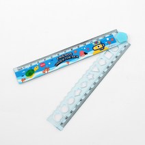 접이식 자 15cm 펼침 30cm 학습용 물결 도형 플라스틱 자 준비물