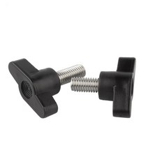 M4 손잡이 볼트 스테인리스 스틸 플라스틱 27mm 헤드 돌리기 쉬운 나비 나사, M4 (헤드 27mm), 12mm (4개), 1개