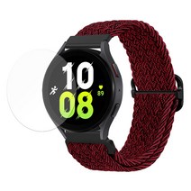 스페이스쉴드 갤럭시워치5 40mm 44mm 호환 버클형 브레이드 솔로루프 스트랩 26color 필름 1매 증정, 레드블랙