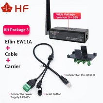 산업 액세서리 Elfin-EW11A/Elfin-EW11A-0 무선 네트워킹 장치 Modbus TPC IP RJ45 RS485 WIFI 직렬 서버 DTU, 옵션.06 EW11A-0 KIT3, 한개옵션1