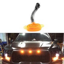 자동차 전면 그릴 LED 라이트 연기 랩터 스타일 램프 앰버 포드 F-150 2010-2018 조명, 02 Black shell amber, 한개옵션1