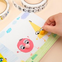 눈 코 입 스티커/ 컬러 얼굴/ 만들기 /롤 /꾸미기/ 눈코입 스티커 얼굴/ 붙이기/만들기재료/, 검정눈