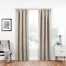 ECLIPSE 침실용 암막 커튼 - Isanti 94cm x 160cm (37 x 63인치) 단열 싱글 패널 로드 포켓 라이트 차단 커튼 거실 에크루