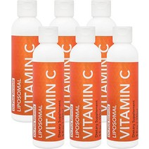 6개 세트 리포솜 비타민 C 1000mg 액체 5fl oz 남성 여성 ampamp 키즈 USA Made 비 GMO 무설탕 180액상 제공량, [04] 육