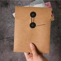 사진 보관 선물 단추 종이봉투(소) 5장, 5x7화이트