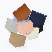 니뜨 인조가죽미니 파우치캡 재단원단 뜨개실무료도안증정 니뜨가방부자재 뜨개부자재 포켓 파우치캡 가방뚜껑 가방덮개 덮개장식, 인디 라이트 핑크, 삼각