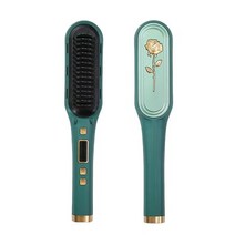 빗고데기 볼륨 스타일링 브러쉬 고대기 신제품 남성 수염 스트레이트너 전기석 세라믹 헤어 컬러 브러시 빗 스트레이트너 컬링 언 브러시, 장미무늬 G_중국 | 미국