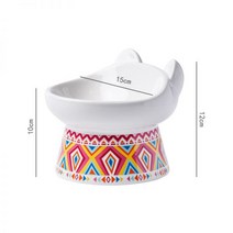 댕댕냥냥 애완 동물 고양이 먹이 그릇 높은 발 세라믹 안티 노크 개 밥 그릇은 그릇에 경추 개밥 그릇을 보호합니다652070640680, 붉은 사발_도자기 그릇