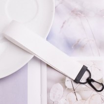 단색 무지 기본 컬러 리본 스트랩 키링 키체인 가방 고리 열쇠고리 키홀더 DIY 만들기 제작 데코 꾸미기 자수 이니셜 새기기 화이트, 블루