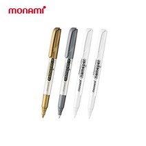 모나미 굵은글씨용 네임펜 금색 은색 흰색 세트, 3세트, 혼합4P(금1+은1+흰2)