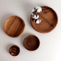우드플레이트 나무그릇 사각 원목 원형 다과 돌상 간식 카페 마른안주접시, 1개