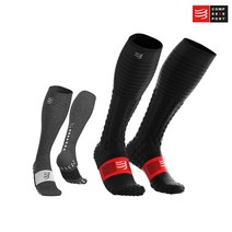 컴프레스포트 풀 삭스 리커버리/FULL SOCKS RECOVERY/종아리 보호기능/압박 런닝 양말, 3L, 블랙레드