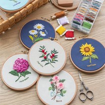 [수틀포함] 프랑스자수 꽃 만들기 DIY 패키지 10종 (택1) / 취미 키트, 10.고요한 꽃