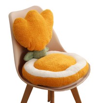 내일의공간 튤립 등받이 쿠션 방석 (꽃방석 꽃쿠션), 옐로우