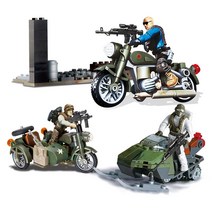 메가 블럭 스 군사 피규어 pubg 밀리터리 오토바이 무기 팩 총 벙커 벽돌 게임 모델 빌딩 블록 장난감, 상자없는 XJ-989