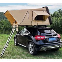 하드탑 텐트 차량용 야외 원터치 자동차, S 사이즈 - 블랙 쉘 - 브라운 천 - 면 탑 커버