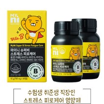 마이니 스트레스 케어비 비타민B 홍경천추출물 나이아신 판토텐산 비오틴 엽산 똑똑한 피로관리법 스트레스 피로케어 90정, 2, 700mg*60정