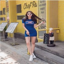 메이비굿 블루캘리포니아 여자원피스 여성미니원피스 여성반팔원피스