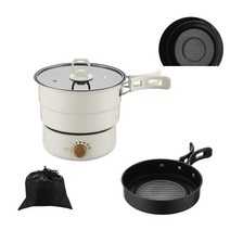 멀티쿠커 전기멀티쿠커 분리형멀티쿠커110V/220V 전기 요리 냄비 접이식 휴대용 멀티 쿠커 분할 유형 밥솥, 03 white Non stick pan_01 110V
