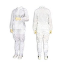 케이엠 방진복 크린룸 작업복 무진복 보호복 투피스, 흰색_주머니없음_M