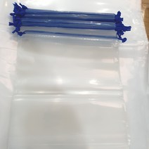 끈다리 파란색 양줄 끈조임 비닐 봉투 복주머니 장난감 도서관 식당 로고 판촉 인쇄 30cmX40cm 100장