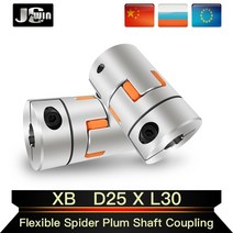 샤프트 커플링 기어 커플링 xb2530 턱 유형 커플러 d25 l30 알루미늄 매화 플렉시블 bw 커플 링 모터 커넥터 솔리드 고무 패드 4566.3581012mm, 4x10mm