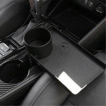 차량용 트레이 컵홀더 각도 높이 조절 신차선물 수납용품 경차 승합차 대형차 QM6 BMW, 차량용 컵홀더 테이블, 새들브라운(오플타입)