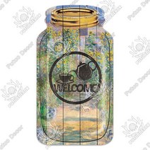 정원 꾸미기 마당 Putuo 장식 그림 로그인 메이슨 항아리 모양 나무 표지판 플라크 소박한 홈 농가 벽, 12 MJ0228_01 8.3x4.5inch