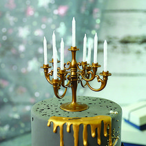 배키샵 샹들리에 생일 케이크 기념일 초, 1개, 스카이블루