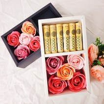 부모님 카네이션 핸드메이드 용돈박스S 칠순 환갑 비누플라워 장미, 블랙핑크장미