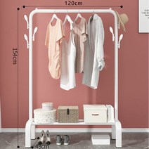 다용도 행거 양쪽걸이형 120cm 옷걸이 철제 이동식 옷행거 원룸, 화이트
