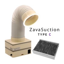 자바썩션 C타입 이동식 소형 납연기제거기, 1세트, 본체+나사체결부+배기덕트+어댑터