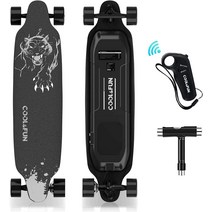 COOL FUN 청소년을 위한 무선 원격 전기 롱보드 400W 브러시리스 모터 10마일 범위 3단 속도 조정 최대 265파운드 하중이 있는 성인용 스케이트보드, 기본