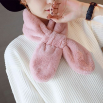 [엔젤D] 여성 귀욤 크로스 퍼 머플러 목도리