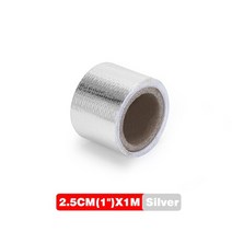 금 23939 열 배기 테이프 공기 흡입구 단열 실드 랩 반사 열 장벽 자체 접착 엔진 2 인치 510m, 2.5cm 1미터 실버
