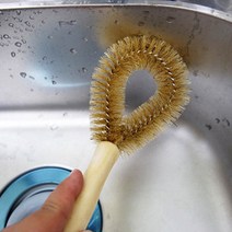 천연 코코넛섬유 수세미 브러시 싱크대 청소 브러쉬 병세척솔