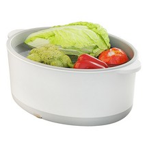 야채 과일 초음파 세척기 가정용 전기 및 세척 기계 대용량 식품 곡물 정화 무선 정리 바구니 클리너, CHINA_White, White