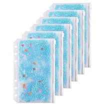 바인더 링바인더 6 개 A6 현금 봉투 PVC 예산 지퍼 포켓 폴더 링 리필 노트북, [02] A6 Blue-6pcs