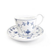 로얄코펜하겐 블루 플루티드 플레인 하이핸들 커피잔 앤 소서 250ml, 1개