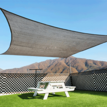 썬키다 HDPE 그늘막 차광막 옥상 천막 썬쉐이드 야외 삼각 사각, 3.6m x 3.6m 사각, 그레이