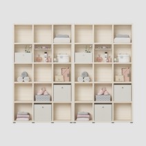 한샘 샘 책장 5단 120cm X 2set 시공(컬러 택1), 크림화이트_책장/내추럴오크_선반(E)