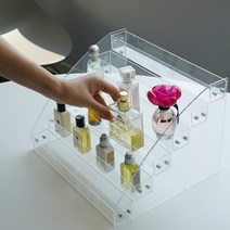 아크릴 진열대 정리 받침대 거치대 2종 계단식 화장품 향수 매니큐어 엽서 디스플레이 함, 6단