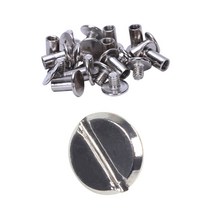 10pcs 스크랩북 5mm x 8mm 니켈 도금 바인딩 포스트 스크류 & 10 세트 가죽 벨트 5 x 6 mm 실버 나사 결합, 하나, 은