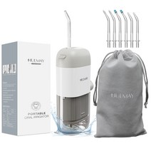 HULMAY 무선구강세정기 치아치간청소 물치실 물양치 치아세척 워터칫솔 휴대용 P1 Plus, P1plus-gray